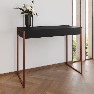 Aparador Industrial Retangular Califórnia Preto 137X40Cm Base Cobre Cor: Preto