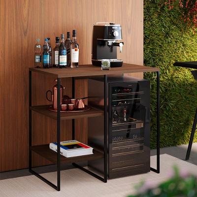 Aparador Para Adega Industrial Bourbon 95Cm - Preto/Carvalho - Preto