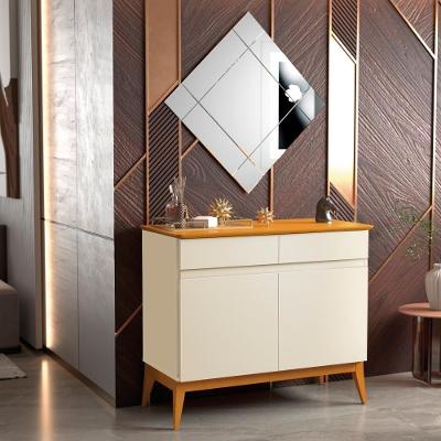 Buffet Aparador 2 Portas 2 Gavetas C/ Pés Em Madeira Giorgia off White E Cedro