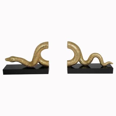 Aparador De Livros Serpente Em Poliresina Dourado - D'rossi