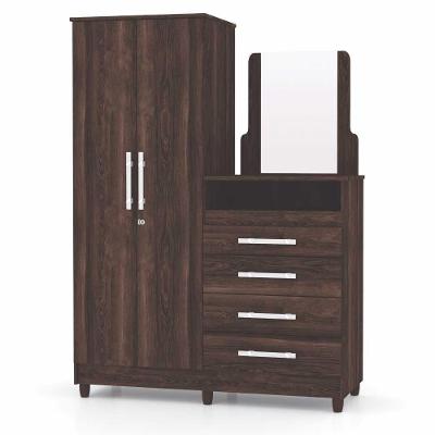 Guarda Roupa Com Cômoda 2 Portas Line Moldura Espelho