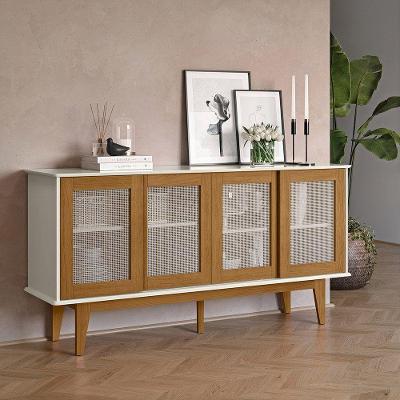 Buffet Detroit 04 Portas Off White/Nature - Tebarrot