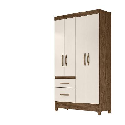 Guarda Roupa 4 Portas Madri Castanho Off White 852030