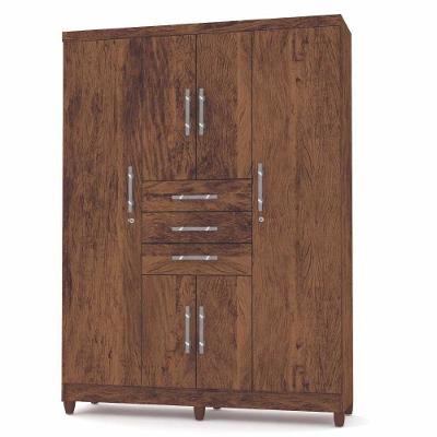 Guarda Roupa Casal 6 Portas Taurus 1002080 Imbuia Rustico