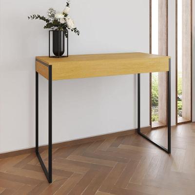 Aparador Industrial Retangular Califórnia Canela 137X40Cm Base Ferro Preto Cor: Canela