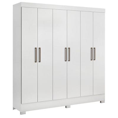 Guarda Roupa Casal 6 Portas 3 Gavetas Pratico D02 Branco