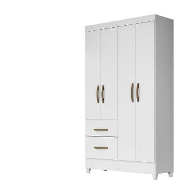 Guarda Roupa 4 Portas Madri Branco Rosa Azul Lilás 852440