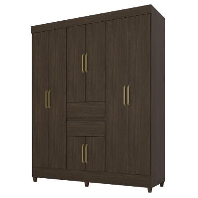 Guarda Roupa Casal 8 Portas Com Pés Munique ébano 82060