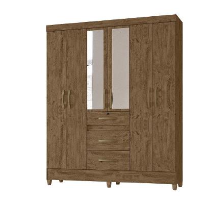 Guarda Roupa 6 Portas Com Espelho Itatiba Castanho 868331