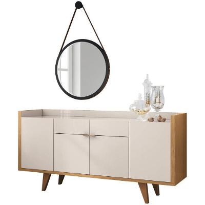 Balcão Buffet Sinfonia Com Espelho Adnet 54cm H01 Off White/cinamomo - Mpozenato