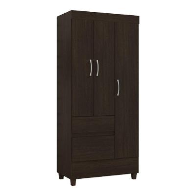 Guarda Roupa 3 Portas Com Pés Wind ébano Touch 32860