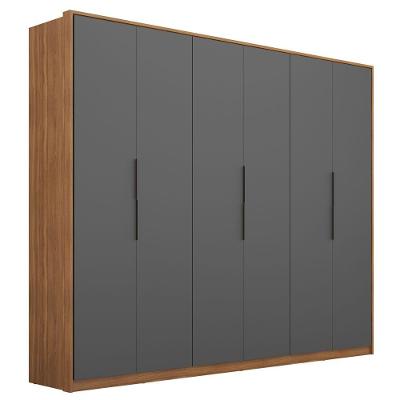Guarda Roupa Casal 6 Portas Amêndola Touch Grafito D66010k