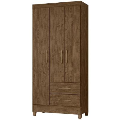 Guarda Roupa Solteiro 3 Portas 9513 Castanho Wood