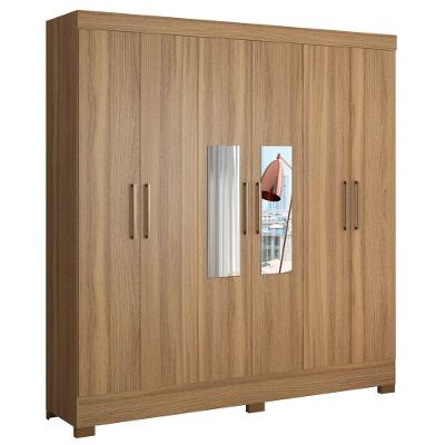 Guarda Roupa Casal 6 Portas c/ Espelho 3 Gavetas Amendola