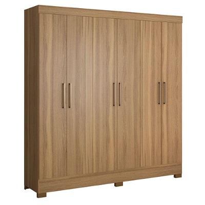 Guarda Roupa Casal 6 Portas Com Pés Prático Amêndola Touch