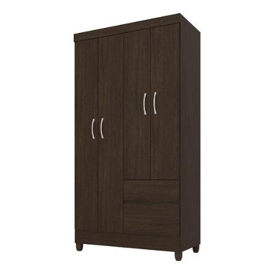 Guarda Roupa 4 Portas Com Pés Lótus ébano Touch 42060