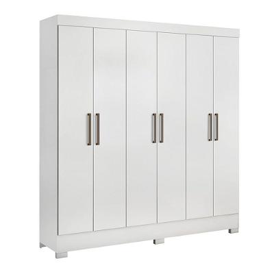 Guarda Roupa Casal 6 Portas Com Pés Prático Branco 63020