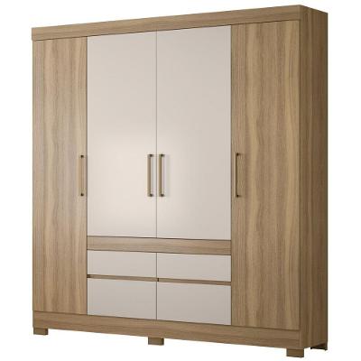 Guarda Roupa Casal 4 Portas 4 Gavetas Amendola/Off White