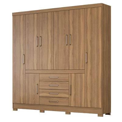 Guarda Roupa Casal 8 Portas Com Pés New Realce 84020