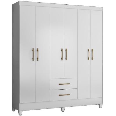 Guarda Roupa 6 Portas 9534 Branco Moval Branco