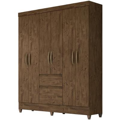 Guarda Roupa Casal 8993 Castanho Wood Moval Castanho Wood