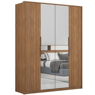 Guarda Roupa Casal 4 Portas 2 Espelho Attore Amêndola Touch