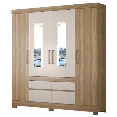 Guarda Roupa Casal 4 Portas 4 Gavetas Amendola/Off White