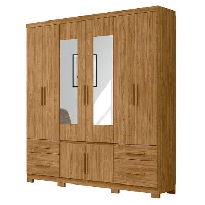 Guarda Roupa 8 Portas Com Espelho Porto Plus Freijó 943036