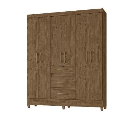 Guarda Roupa 6 Portas Itatiba Castanho Wood 868331 Moval