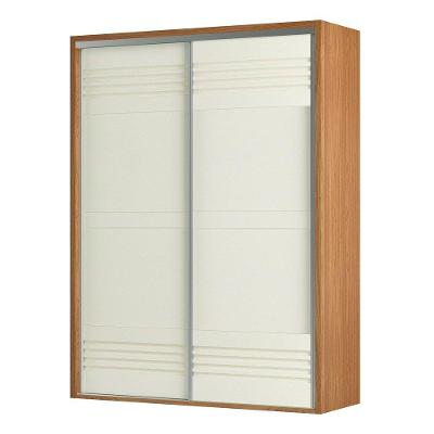 Guarda Roupa Solteiro 179Cm 2 Portas De Correr 100% Mdf Tw601 Freijó-Off White