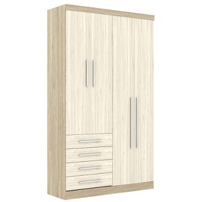 Guarda Roupa Modulado 4 Portas 4 Gavetas 193 Master Avelã Rústico Ártico Rústico