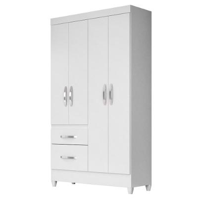 Guarda Roupa Solteiro 04 Portas Madri Branco Rosa Azul Lilás Moval