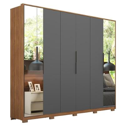 Guarda Roupa Com Pés 6 Portas 2 Com Espelhos Amendola