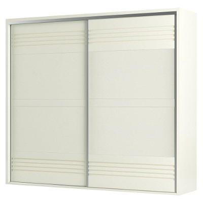 Guarda Roupa Casal 267Cm 2 Portas De Correr 100% Mdf Tw603 Off White