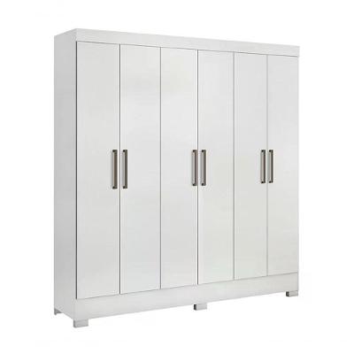 Guarda Roupa Casal 06 Portas Pratico Branco Demobile Branco