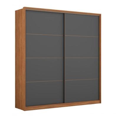 Guarda Roupa Casal 2 Portas De Correr Belga Amendola Grafito
