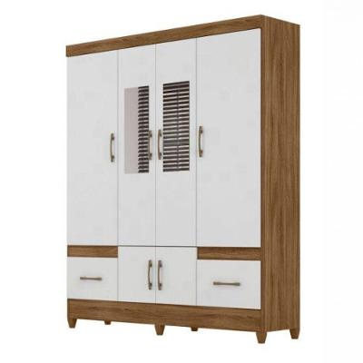 Guarda Roupa Casal 6 Portas 2 Gavetas C/Espelho Ms912