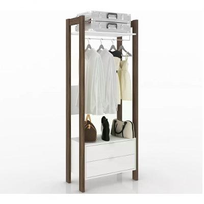 Guarda Roupa Modulado Closet Az1011 Branco Nogal Branco Noga