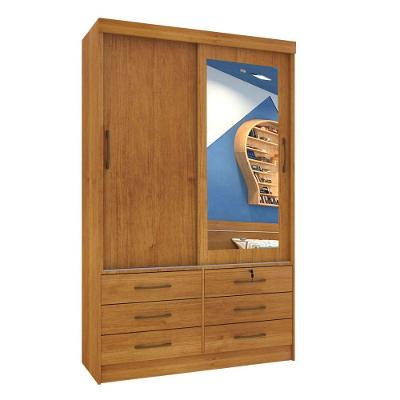 Guarda Roupa 2 Portas 6 Gavetas Chicago cinamomo