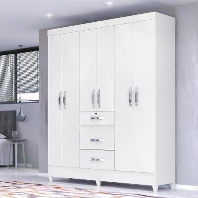 Guarda Roupa Casal 6 Portas 3 Gavetas Itatiba Branco