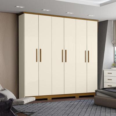 Guarda Roupa Casal 06 Portas 03 Gavetas Lima Henn Off White Nature