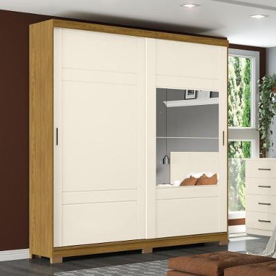 Guarda Roupa 02 Portas Deslizantes Turin Henn Nature Off White