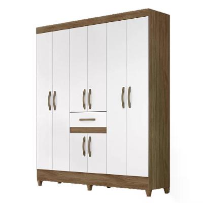 Guarda Roupa Casal 6 Portas 1 Gaveta PortugalBranco