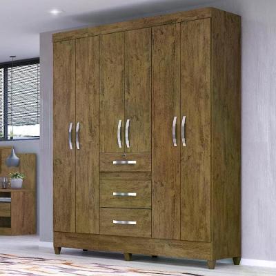 Guarda Roupa Casal 6 Portas 3 Gavetas Itatiba Castanho