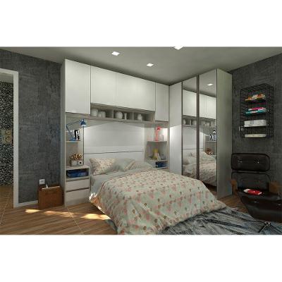 Guarda Roupa Canto 8 Portas E 4 Gavetas Com Espelho Crema