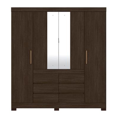 Guarda Roupa Casal 4 Portas Cádis 66510 ébano Touch