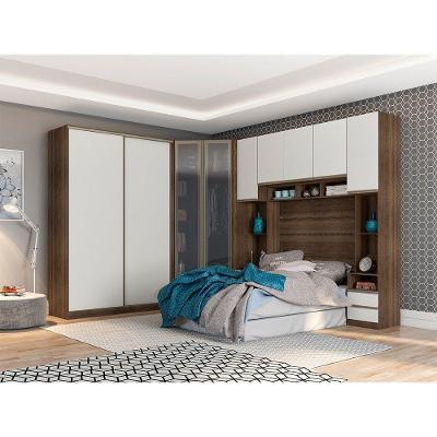 Guarda Roupa Com Nogueira Dourado Branco Mat
