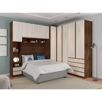 Guarda Roupa 9 Portas 6 Gavetas Nogueira Dourado Legno Crema