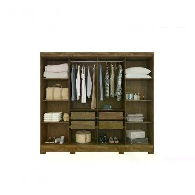 Guarda Roupa Casal C/8 Portas C/Espelho Baunilha Castanho