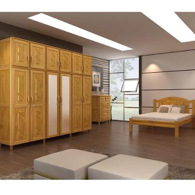 Guarda-roupa 12 Portas Cama Cômoda 6 Gavetas Madeira Mel